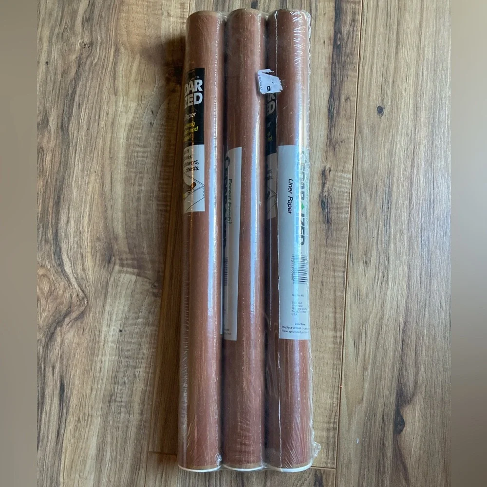 NEW Cedarized Cedar Liner Paper 3 ROLLS 17.5” X 12 FT‎ Each Roll Closets Drawers